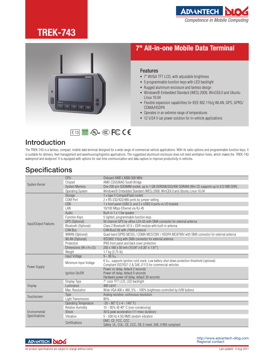 Impulse TREK-743 User Manual | 2 pages