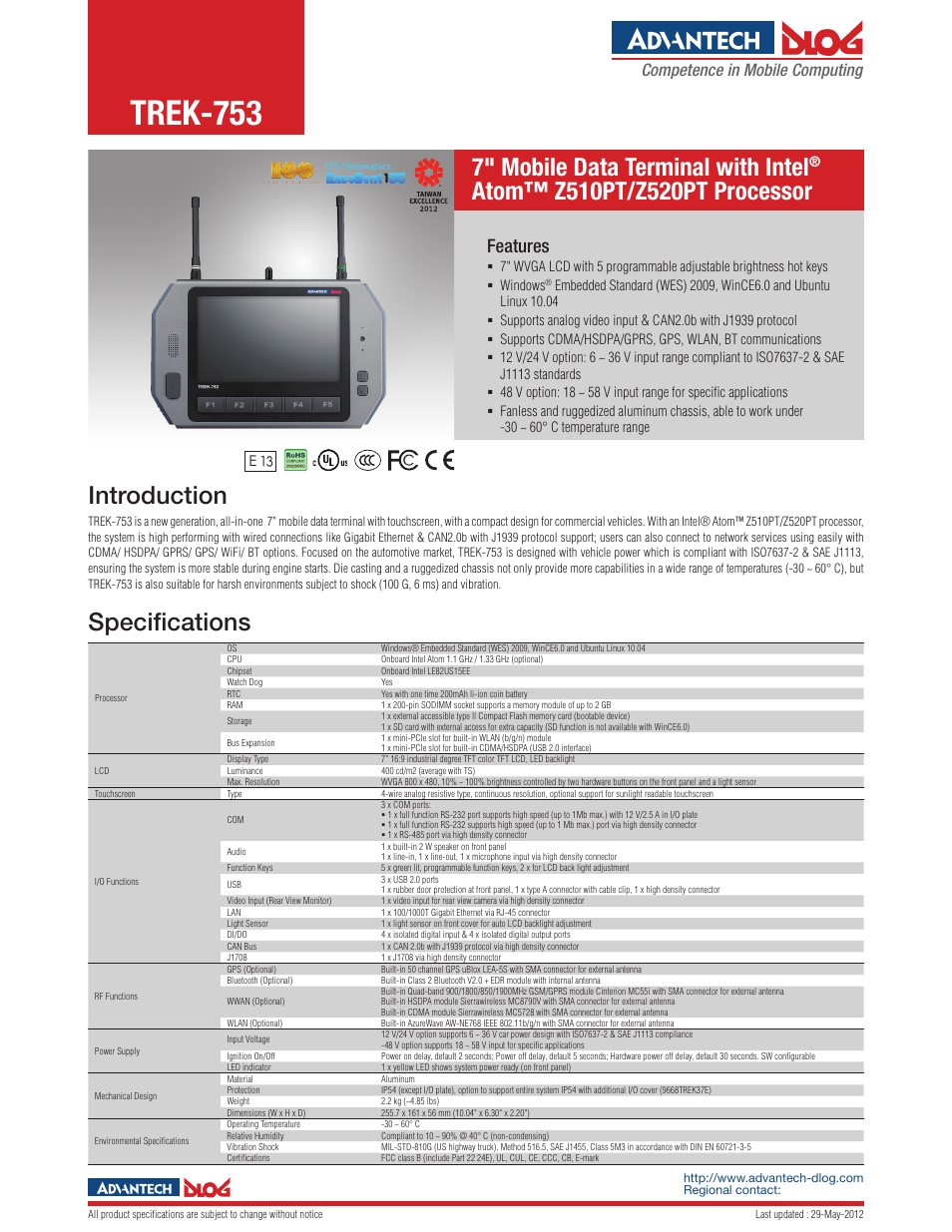 Impulse TREK-753 User Manual | 2 pages