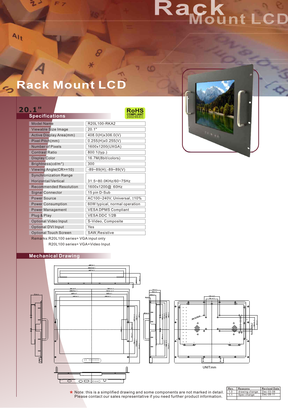 Impulse R20L100-RKA2-DVI User Manual | 1 page