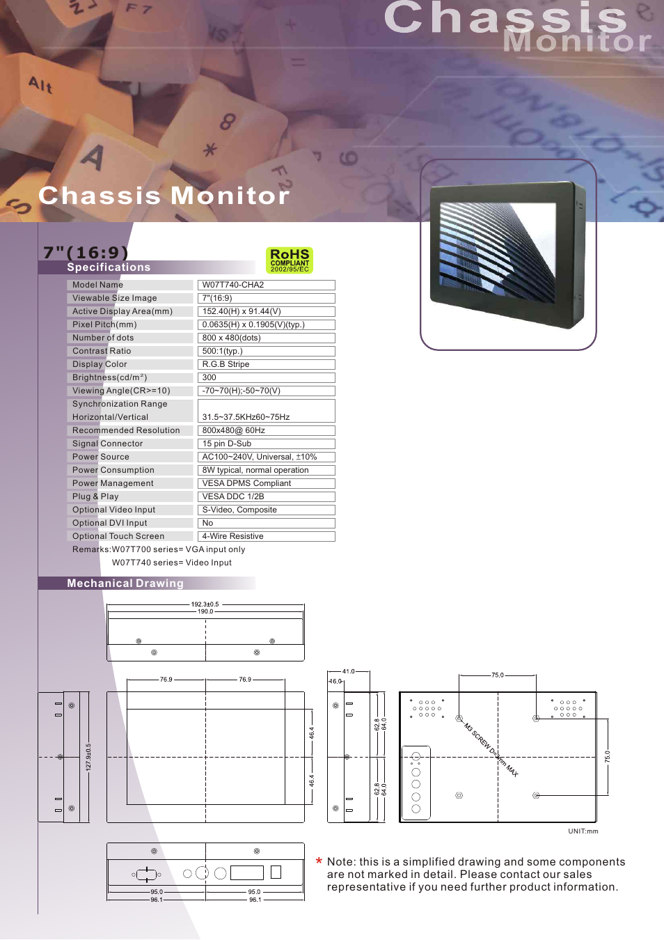 Impulse W07T740-CHA2 User Manual | 1 page