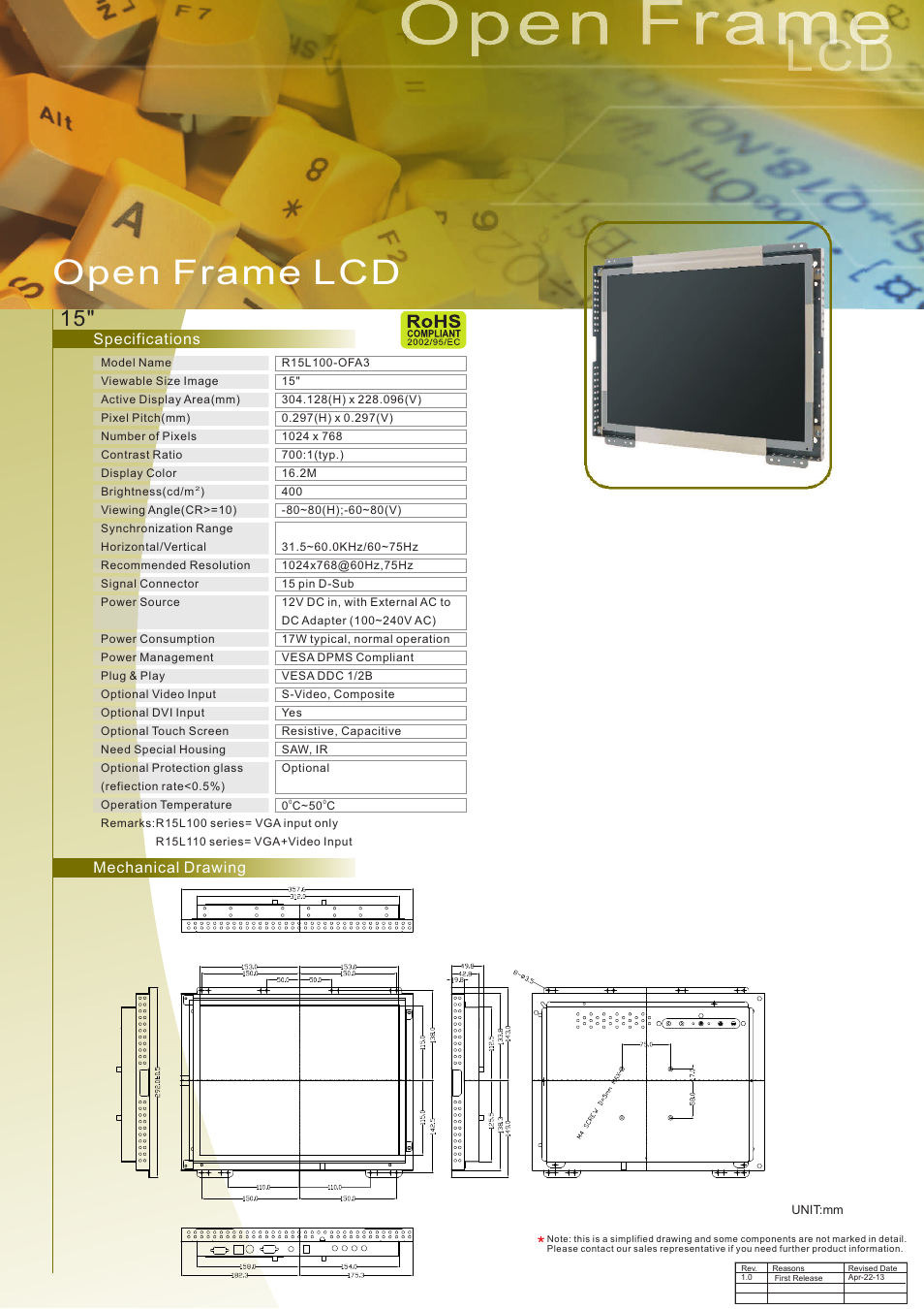 Impulse R15L100-OFA3 User Manual | 1 page