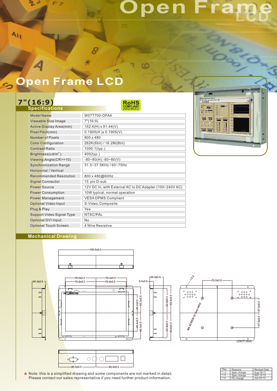 Impulse W07T700-OFA4 User Manual | 1 page