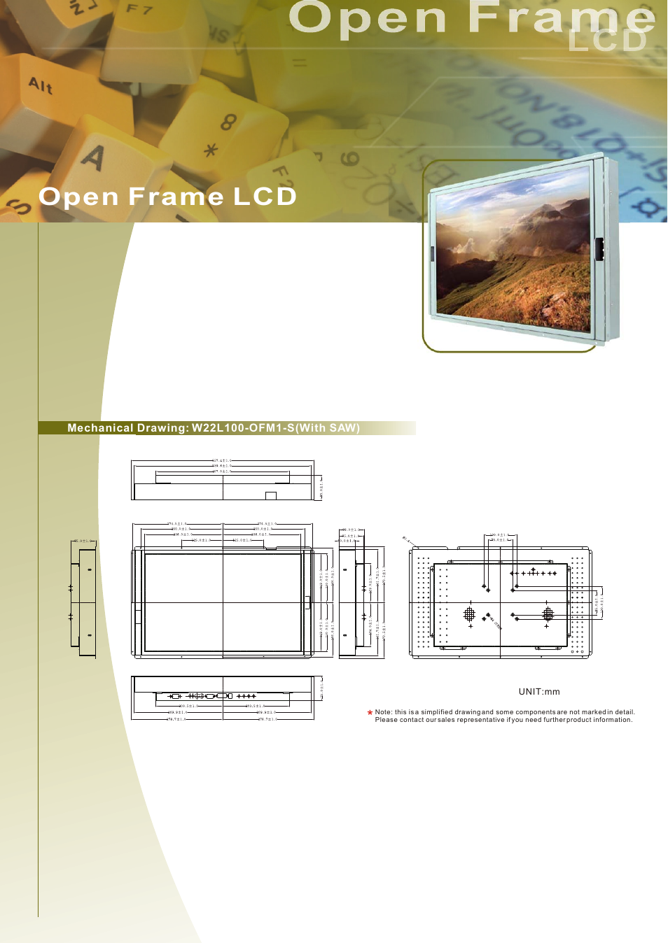 Open frame lcd | Impulse W22L100-OFM1 User Manual | Page 2 / 2