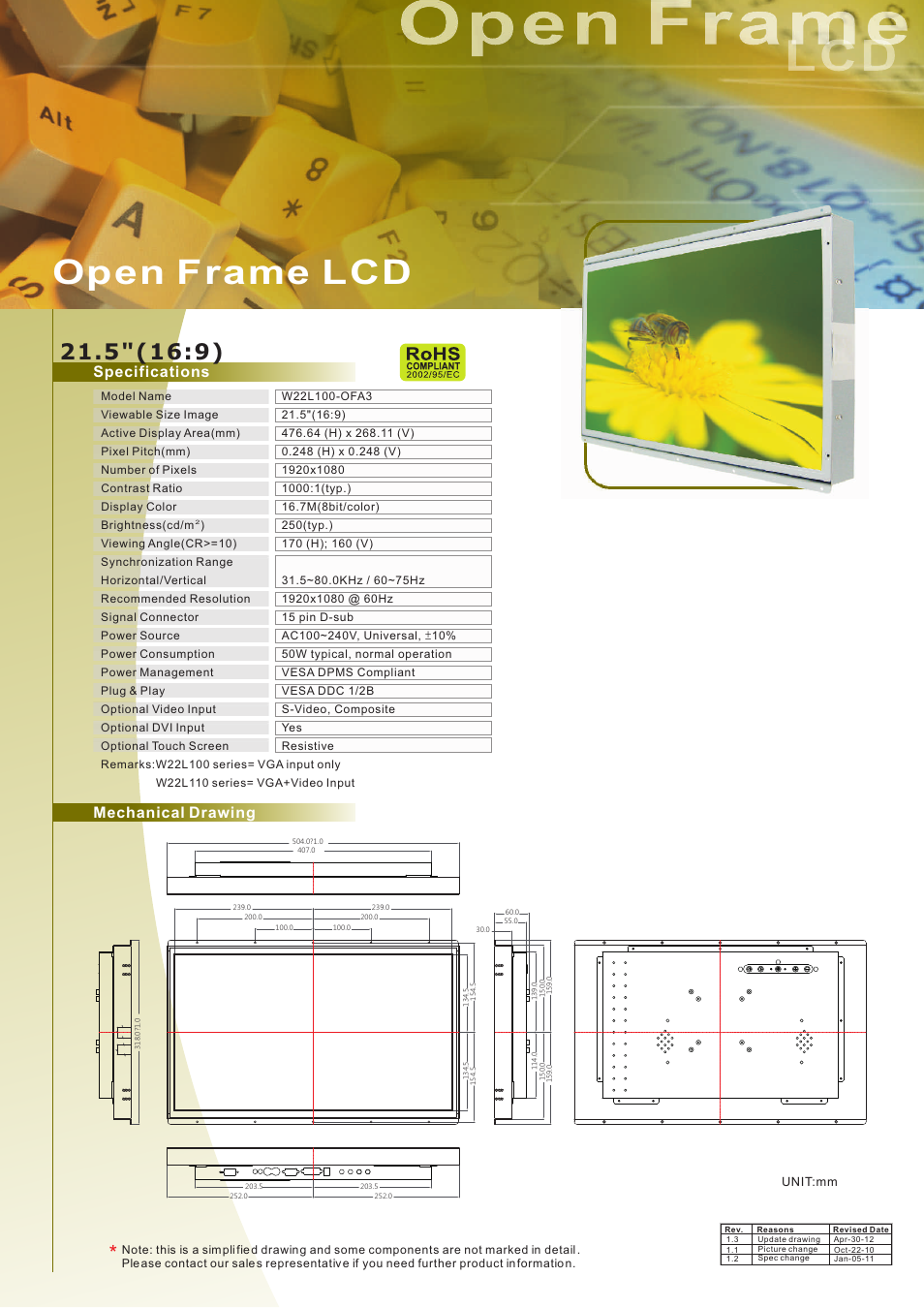 Impulse W22L100-OFA3 User Manual | 1 page