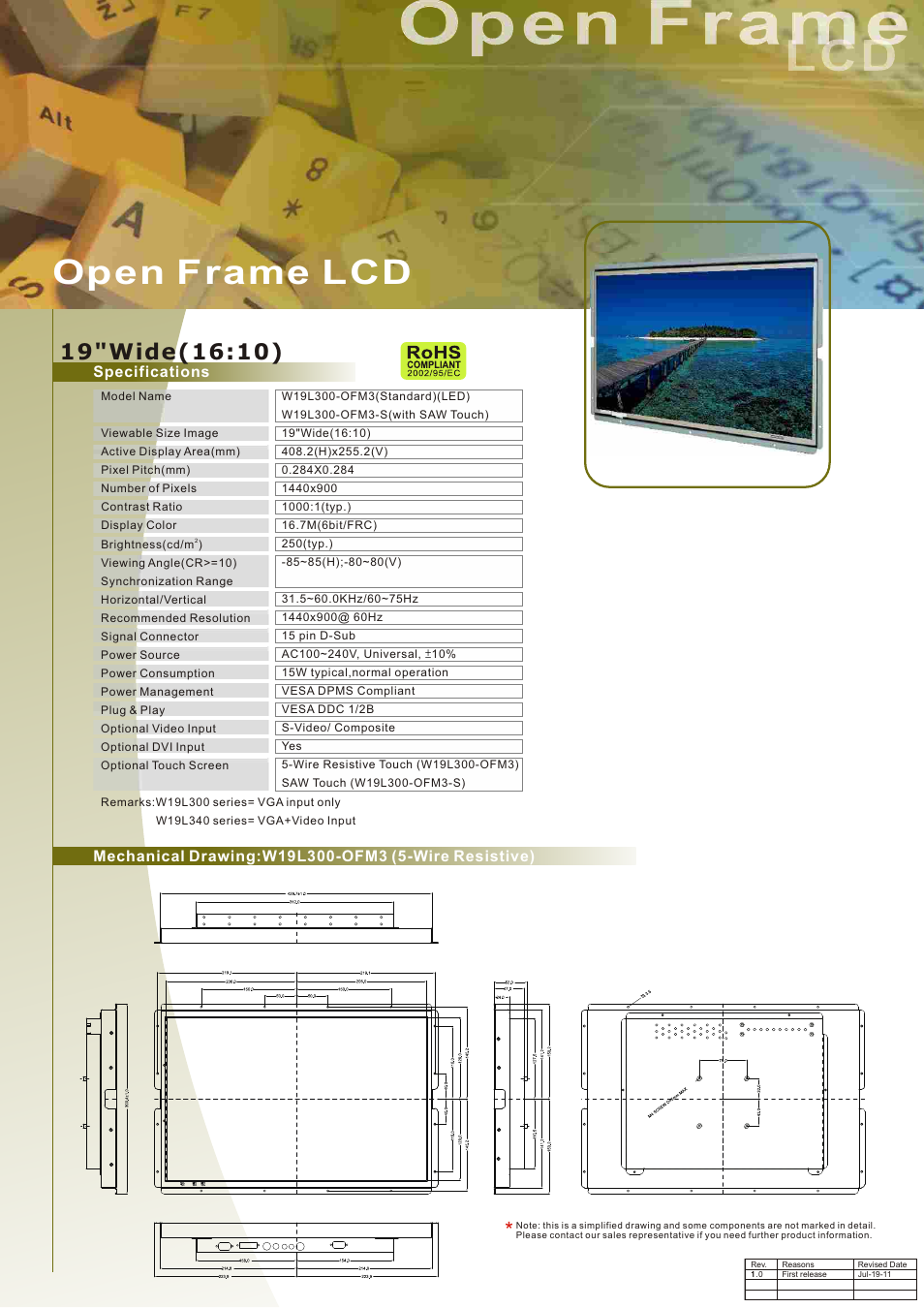 Impulse W19L300-OFM3 User Manual | 2 pages