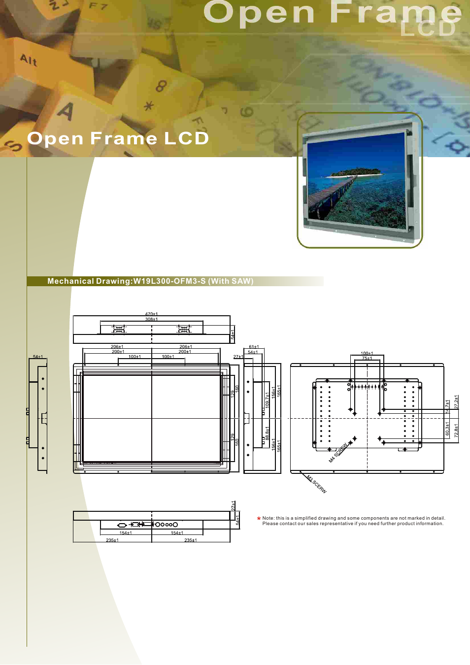 頁面 2, Open frame lcd | Impulse W19L300-OFM3 User Manual | Page 2 / 2