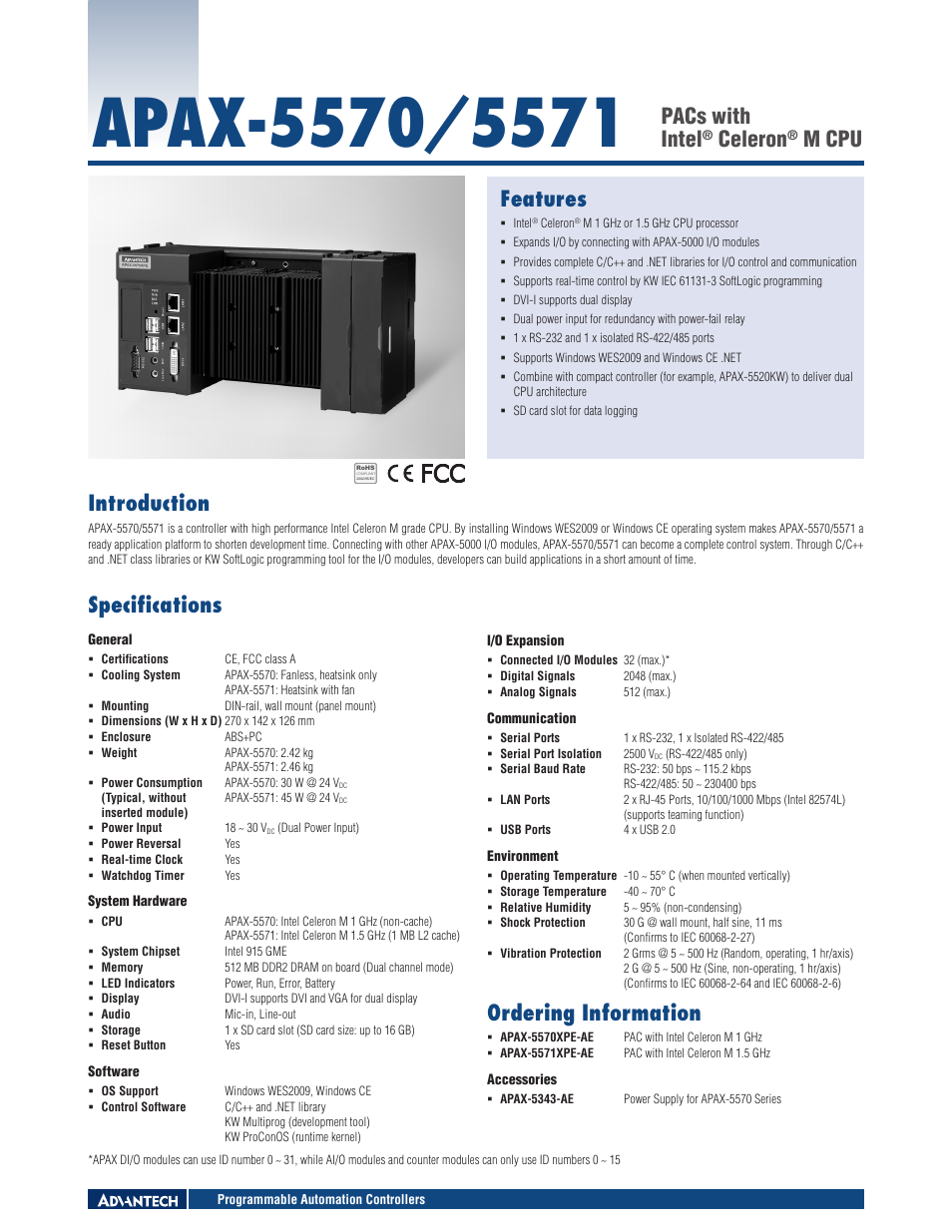 Impulse APAX-5571XPE User Manual | 2 pages