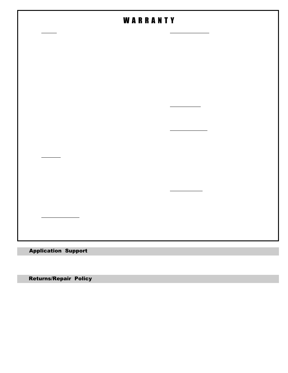 Application support returns/repair policy | Impulse SCMXRAIL1 User Manual | Page 9 / 10