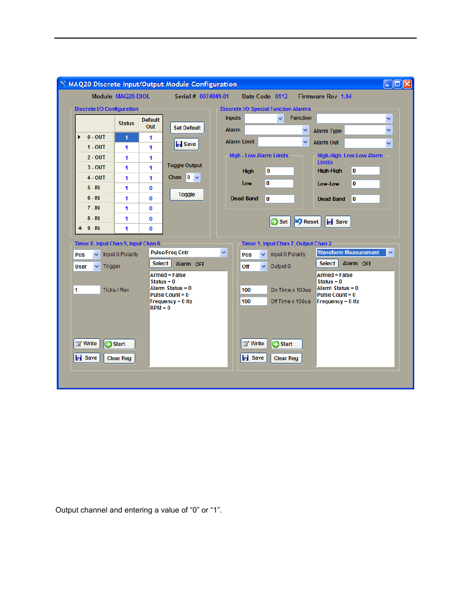 Discrete i/o configuration | Impulse MAQ20-940 Configuration User Manual | Page 18 / 25