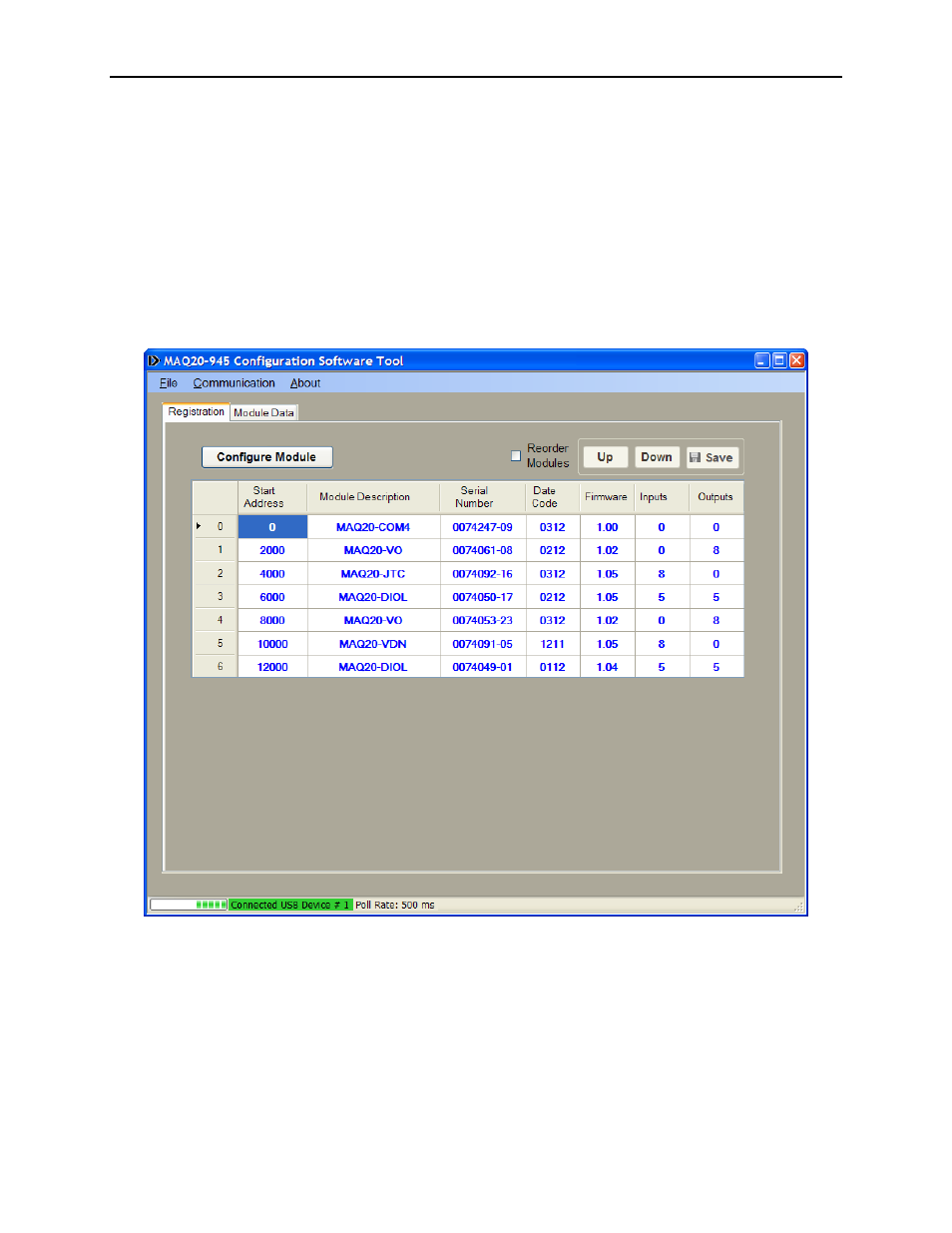 Registration tab | Impulse MAQ20-940 Configuration User Manual | Page 9 / 25