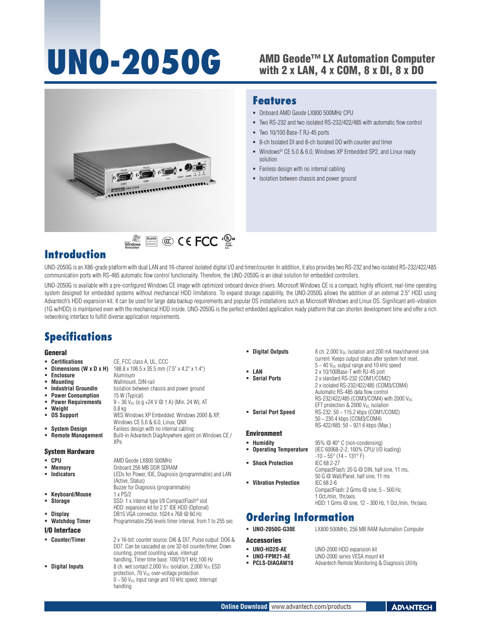 Impulse UNO-2050G User Manual | 1 page