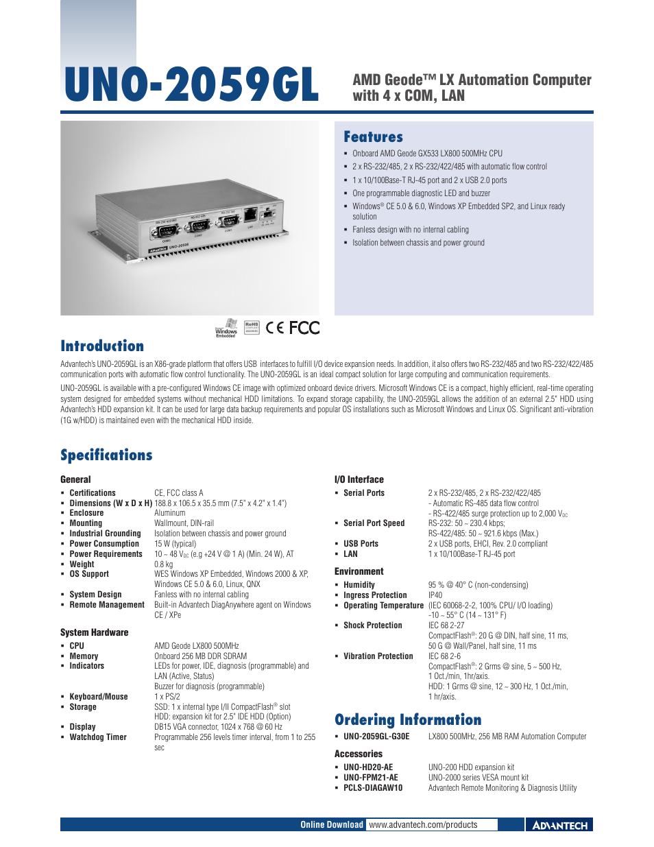 Impulse UNO-2059GL User Manual | 1 page