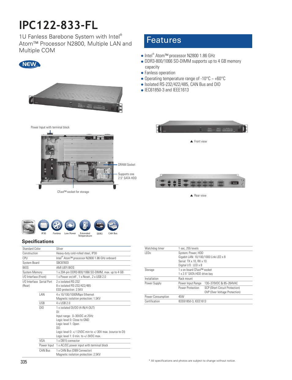 Impulse IPC122-833-FL User Manual | 2 pages