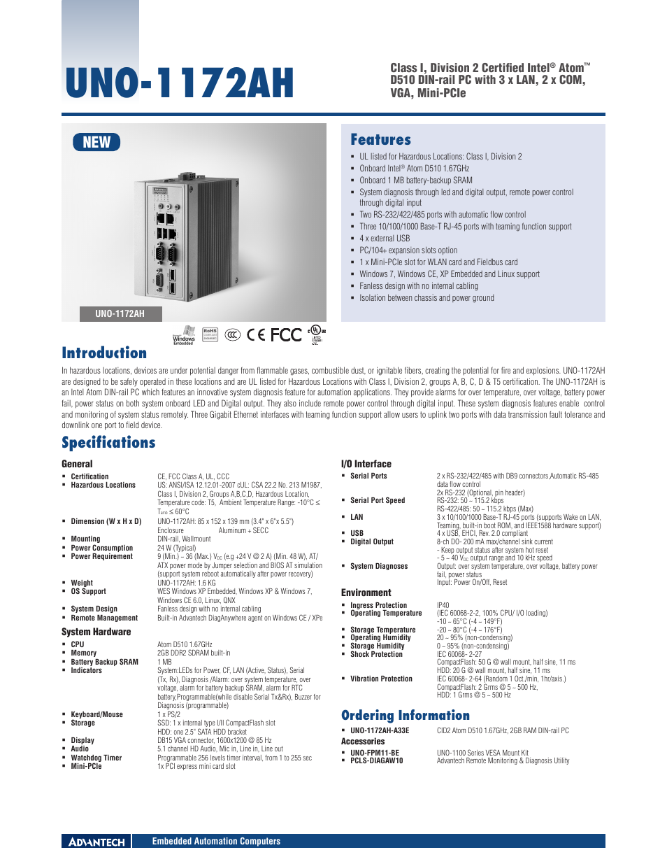 Impulse UNO-1172AH User Manual | 1 page