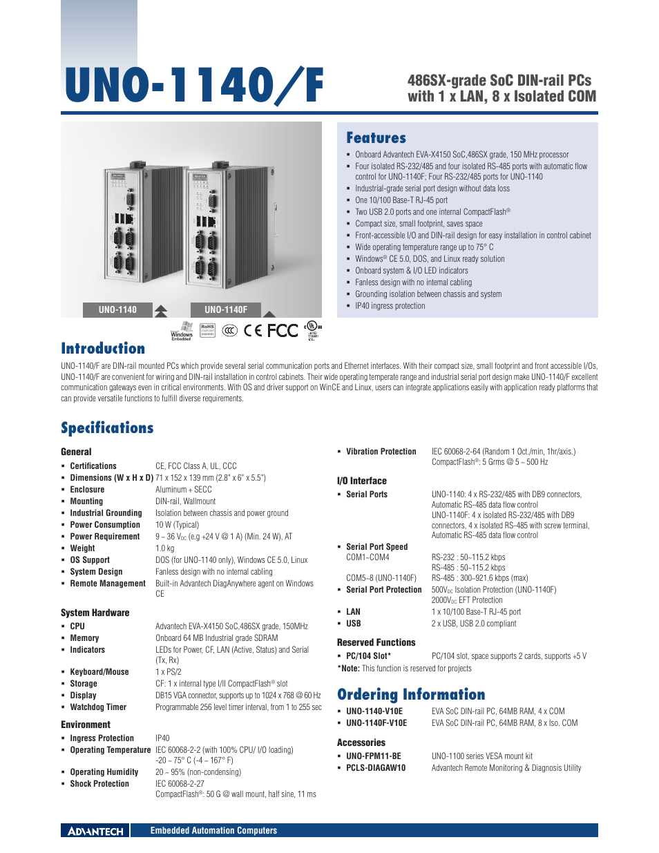 Impulse UNO-1140_F User Manual | 1 page