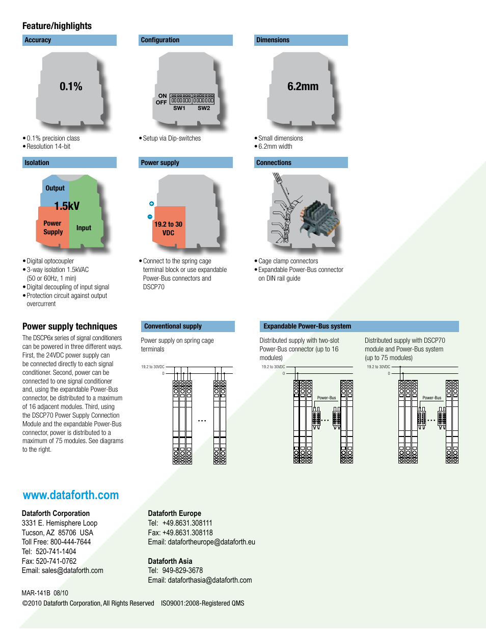 Feature/highlights power supply techniques | Impulse DSCP55 User Manual | Page 4 / 4