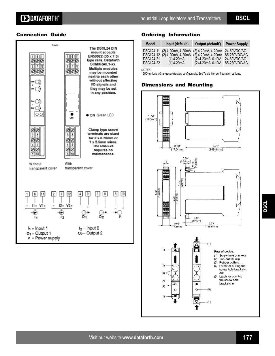 Dscl, Industrial loop isolators and transmitters | Impulse DSCL24 User Manual | Page 3 / 3