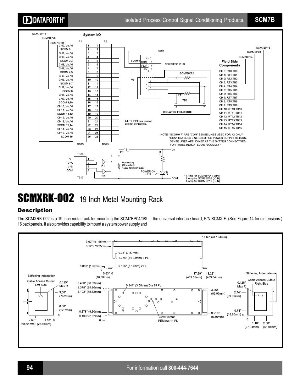 Scmxrk-002, 19 inch metal mounting rack | Impulse SCMXIF User Manual | Page 8 / 11