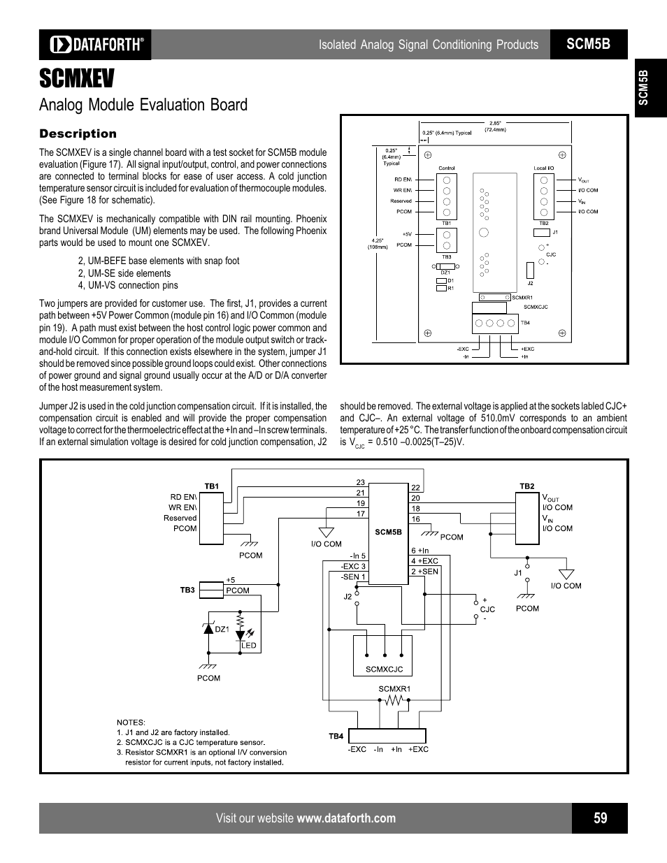 Scmxev, Analog module evaluation board, Scm5b | Impulse SCMPB01 User Manual | Page 14 / 18