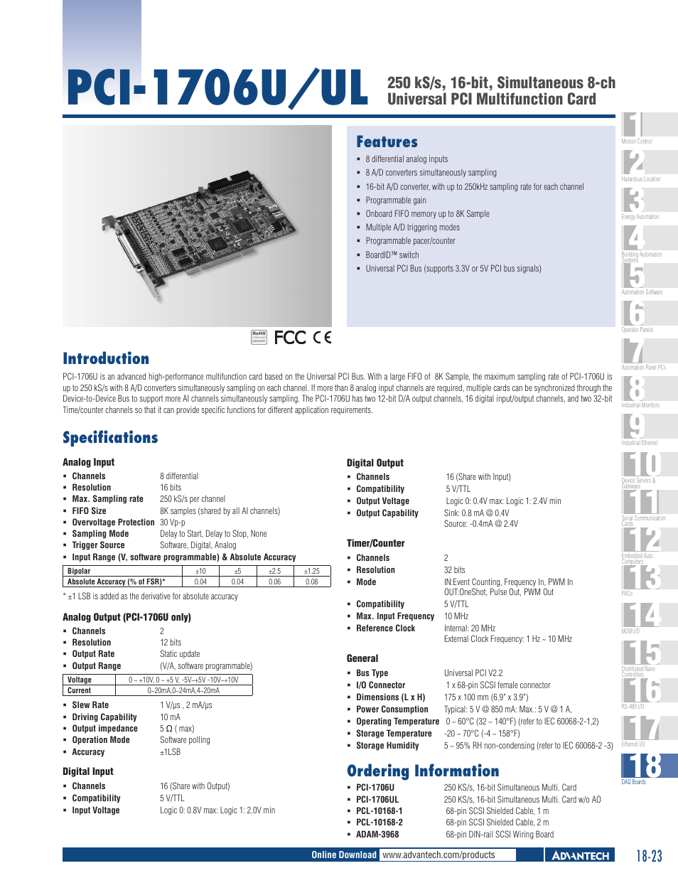 Impulse PCI-1706U_UL User Manual | 1 page
