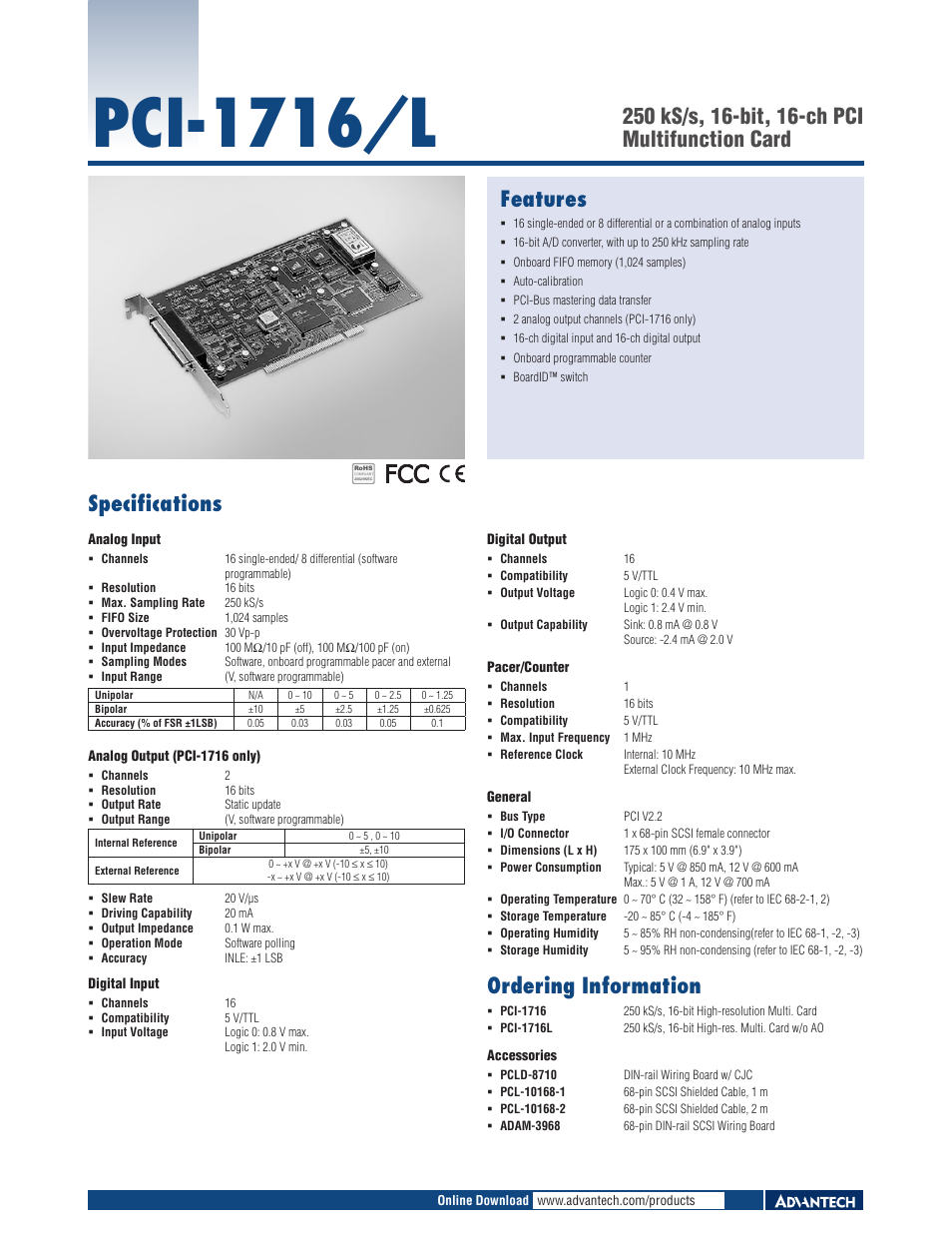 Impulse PCI-1716_L User Manual | 1 page