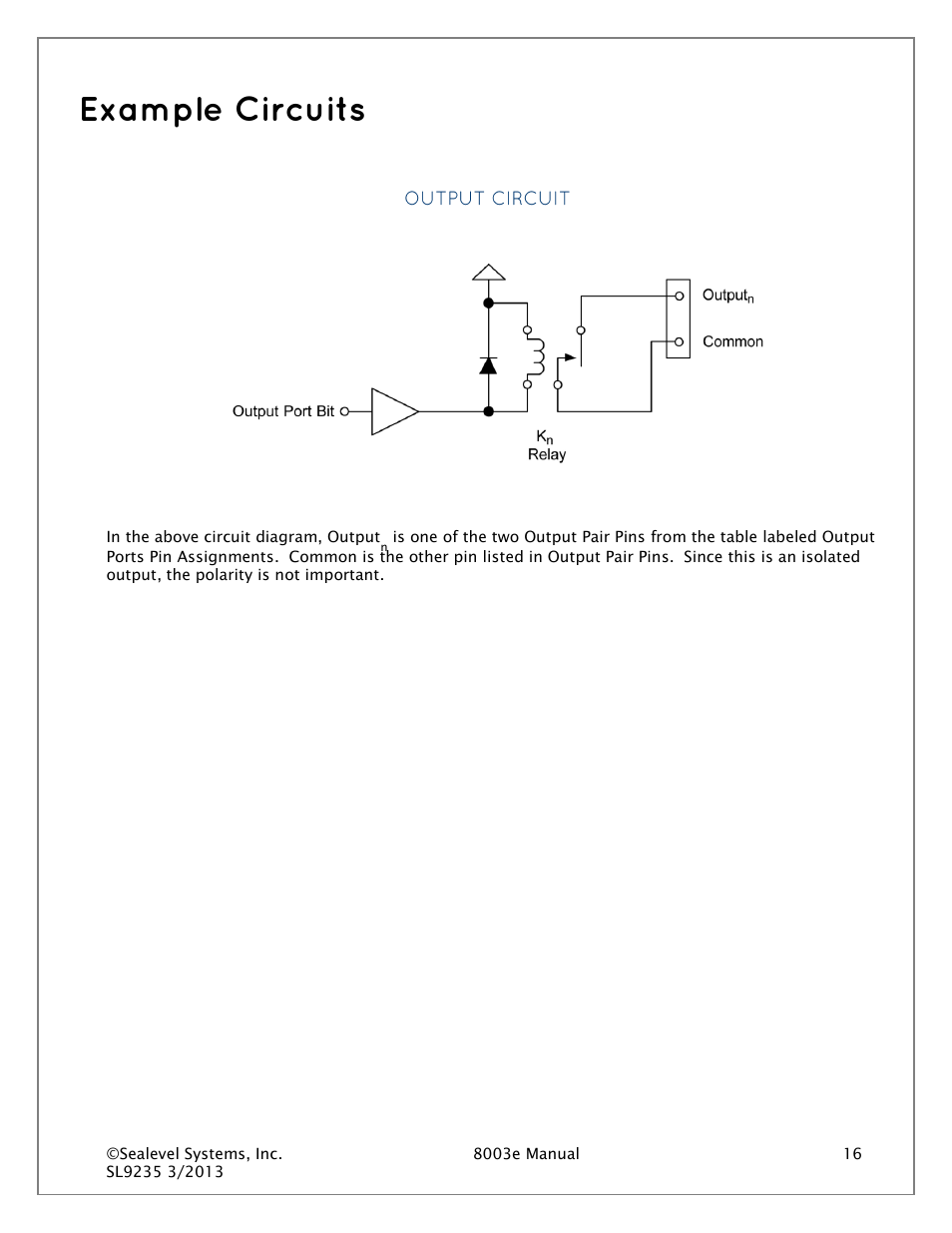 Example circuits | Impulse 8003e User Manual | Page 16 / 30