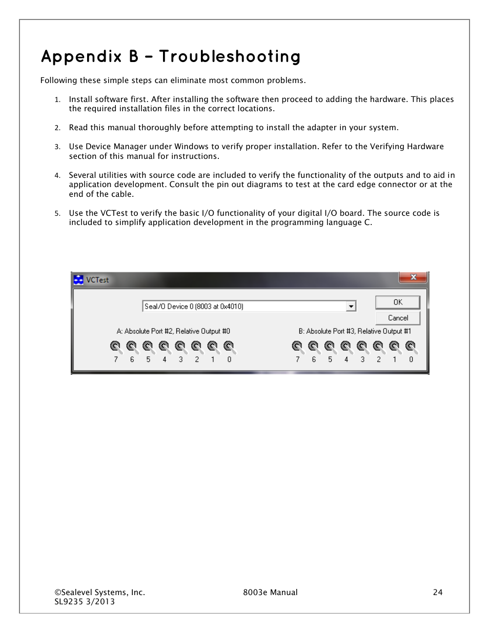 Appendix b – troubleshooting | Impulse 8003e User Manual | Page 24 / 30