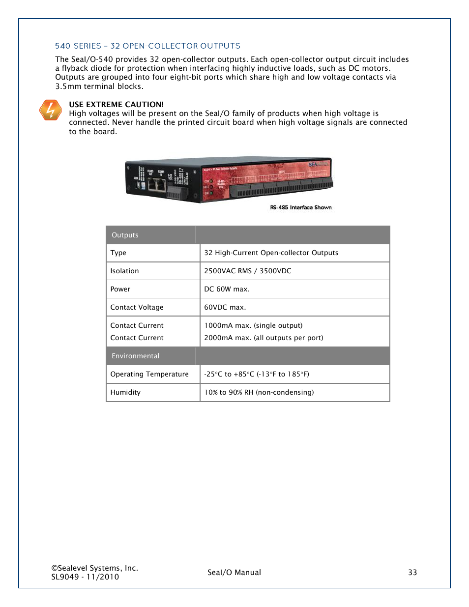 540 series | Impulse 463N User Manual | Page 33 / 109