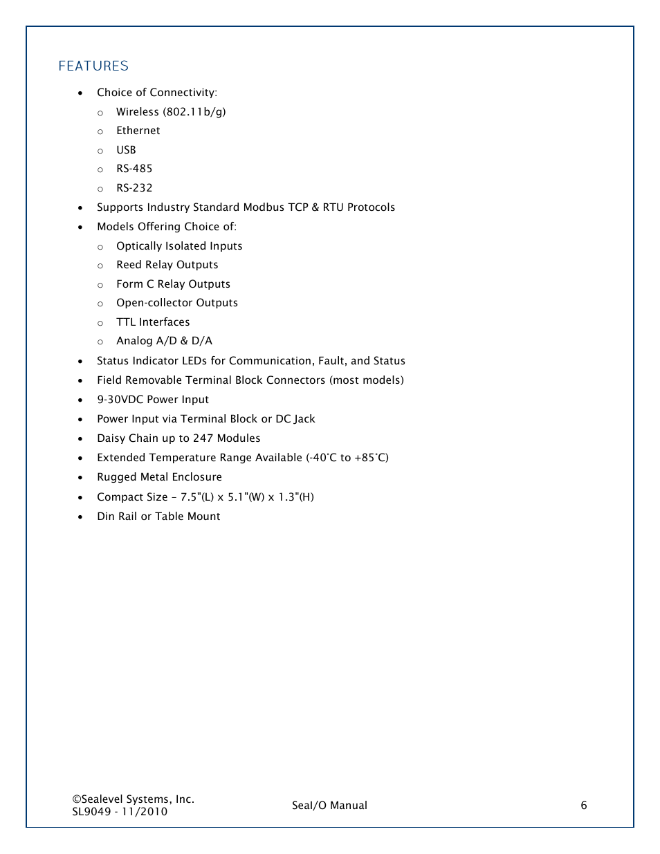 Features | Impulse 463N User Manual | Page 6 / 109