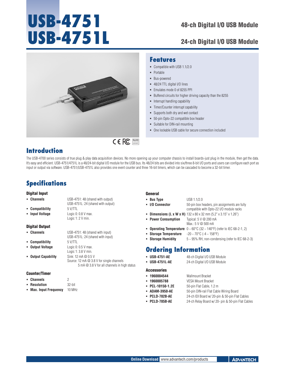 Impulse USB-4751 User Manual | 1 page