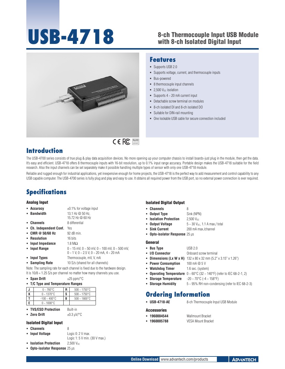 Impulse USB-4718 User Manual | 1 page
