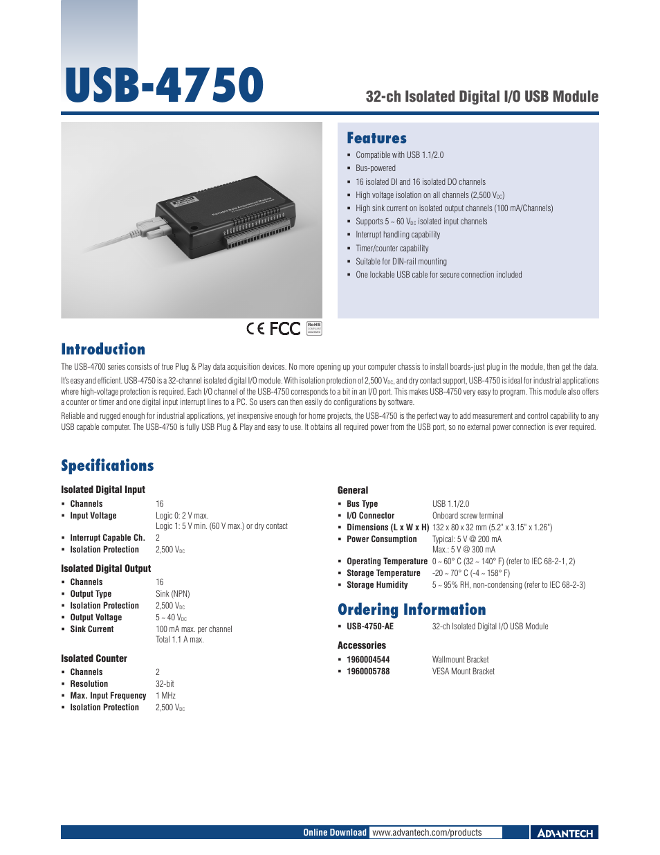 Impulse USB-4750 User Manual | 1 page