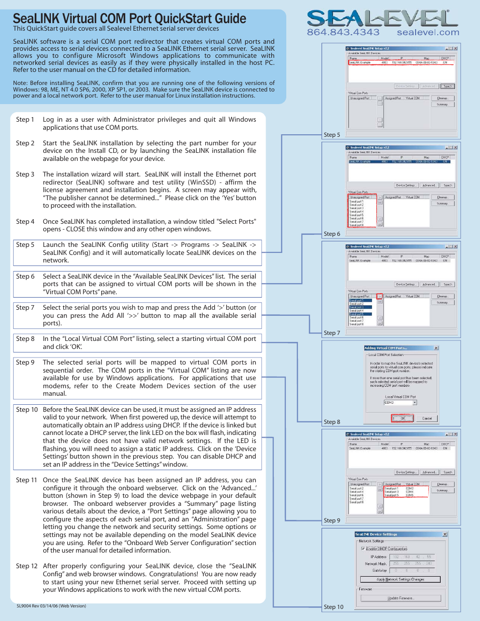 Sealink virtual com port quickstart guide | Impulse 8205 QuickStart Guide User Manual | Page 2 / 2