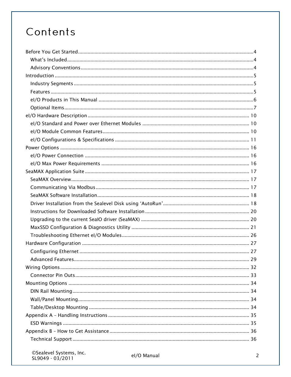 Impulse 150PoE User Manual | Page 2 / 37