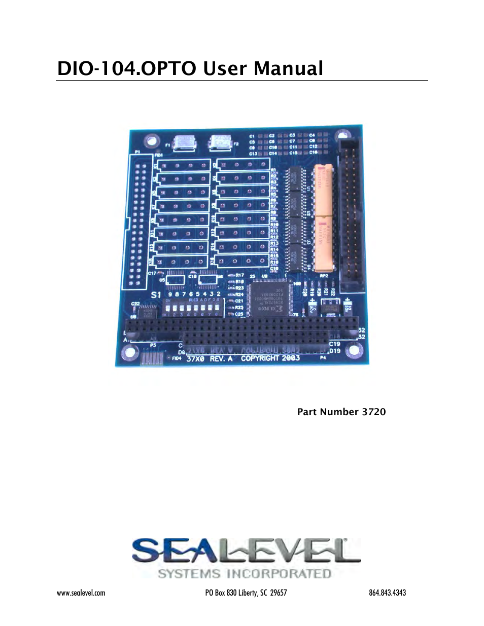 Impulse DIO-104.OPTO (3730) User Manual | 18 pages