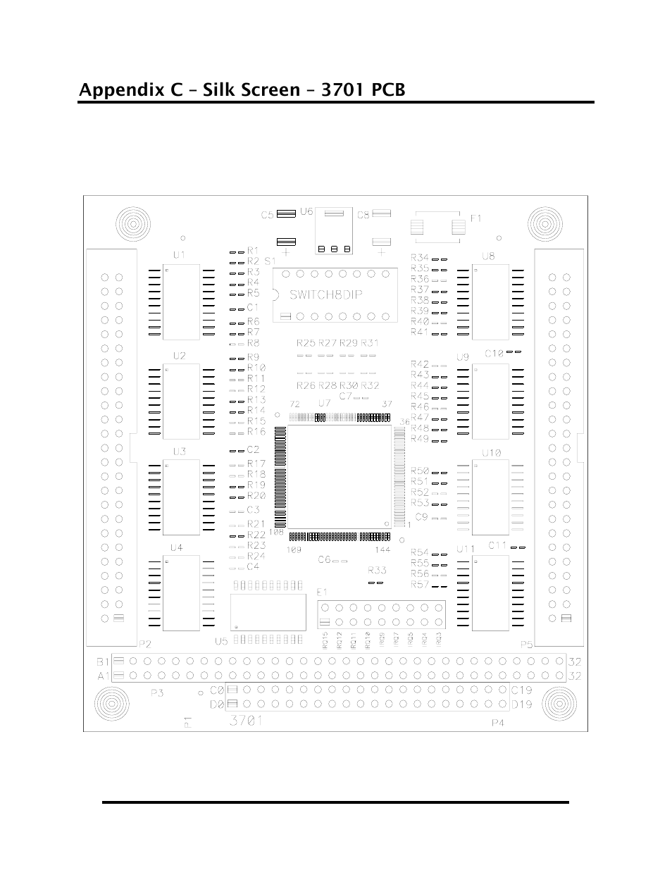 Appendix c – silk screen – 3701 pcb, Appendix d - compliance notices | Impulse PIO-48.PC104 (3701) User Manual | Page 21 / 23