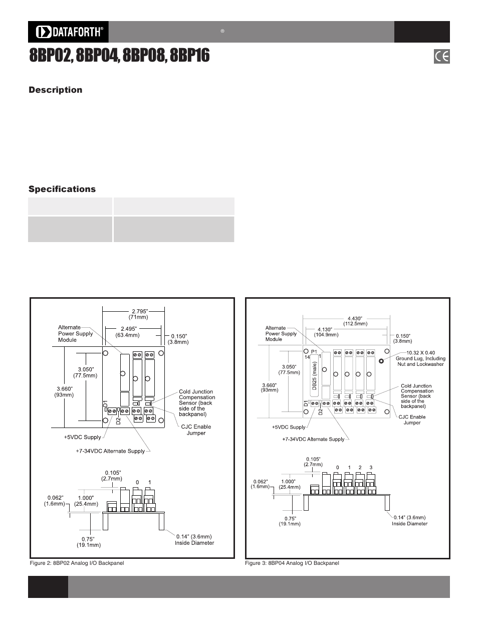 , 4-, 8-, and 16-position analog i/o backpanels | Impulse SCMXRK-002 User Manual | Page 2 / 10