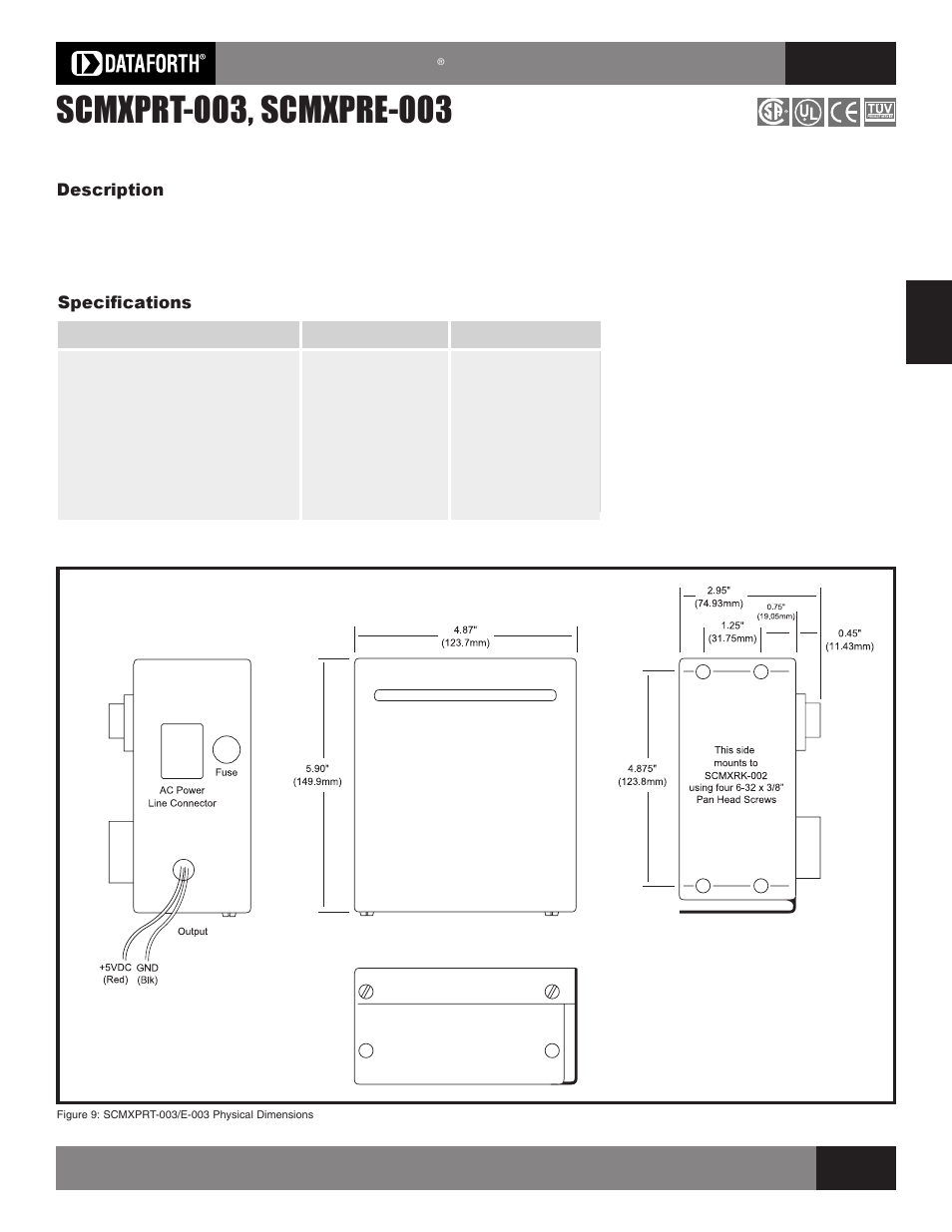 Power supplies, Sensorlex, 8b isolated analog signal conditioning products | Impulse SCMXRK-002 User Manual | Page 7 / 10