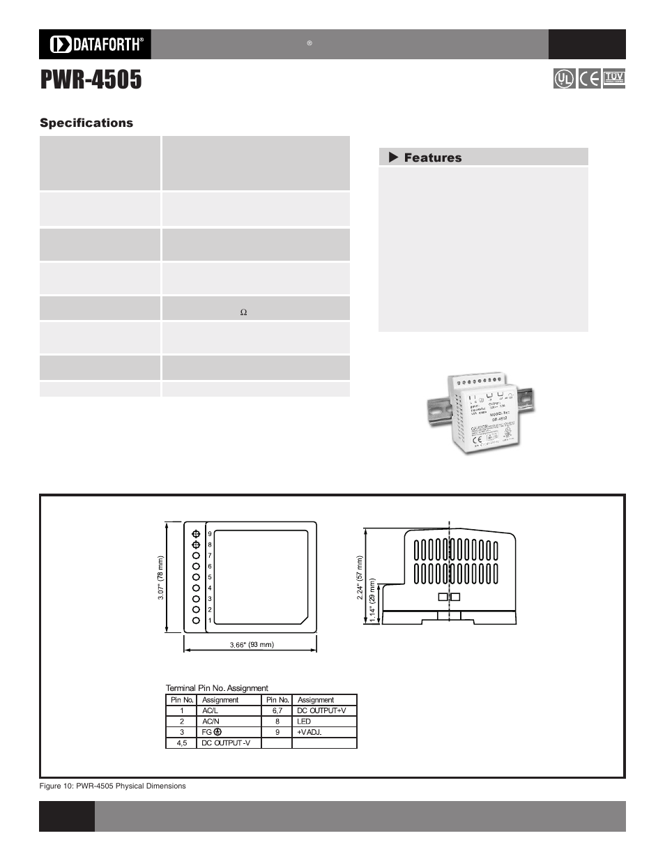 Pwr-4505, Sensorlex, 8b isolated analog signal conditioning products | Impulse SCMXRK-002 User Manual | Page 8 / 10