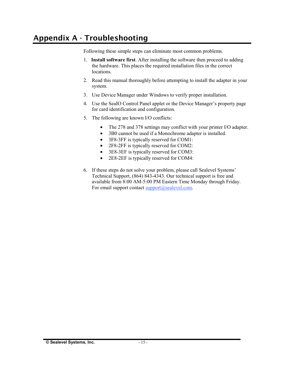 Appendix a - troubleshooting | Impulse 3096 User Manual | Page 17 / 21