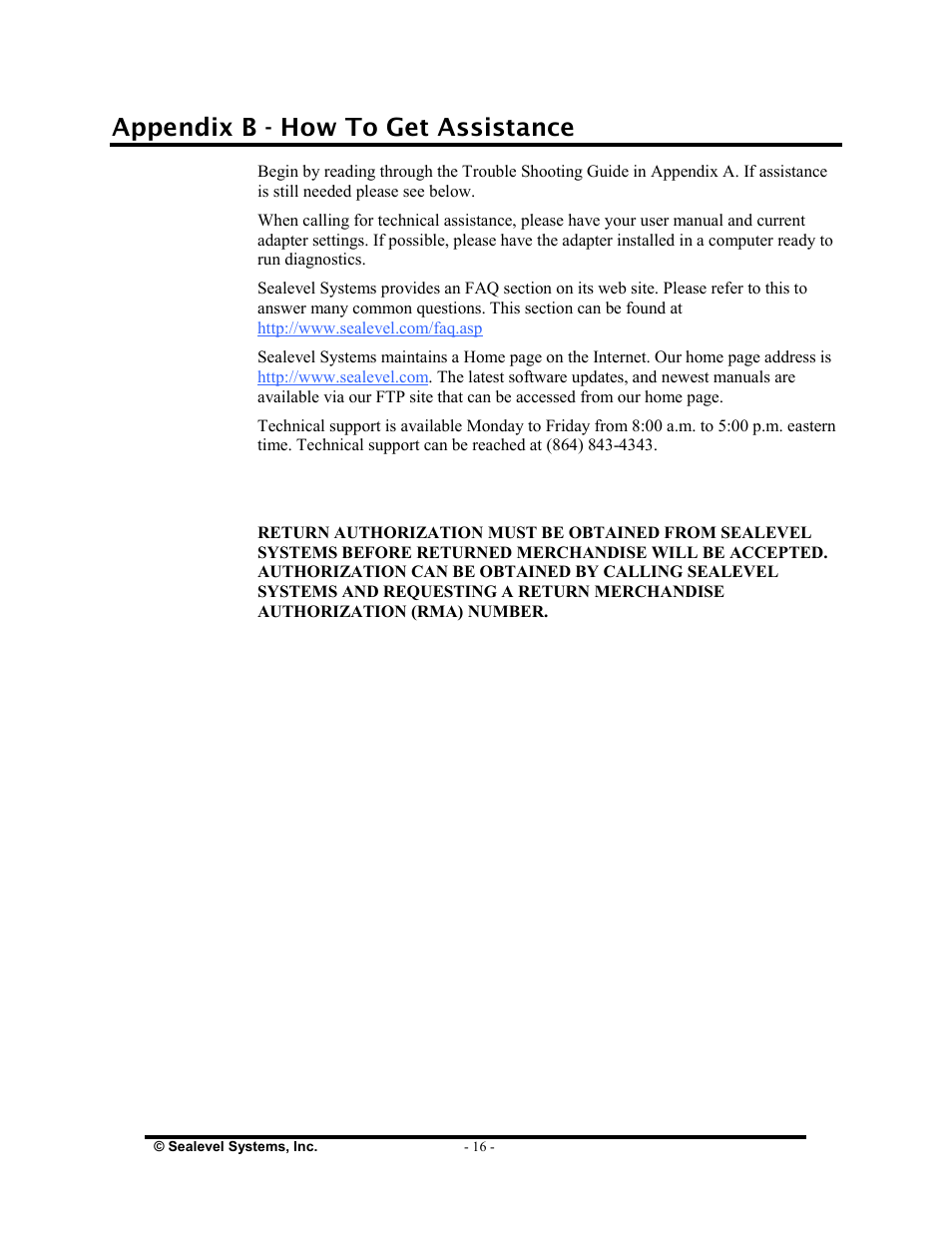 Appendix b - how to get assistance | Impulse 3094 User Manual | Page 18 / 21