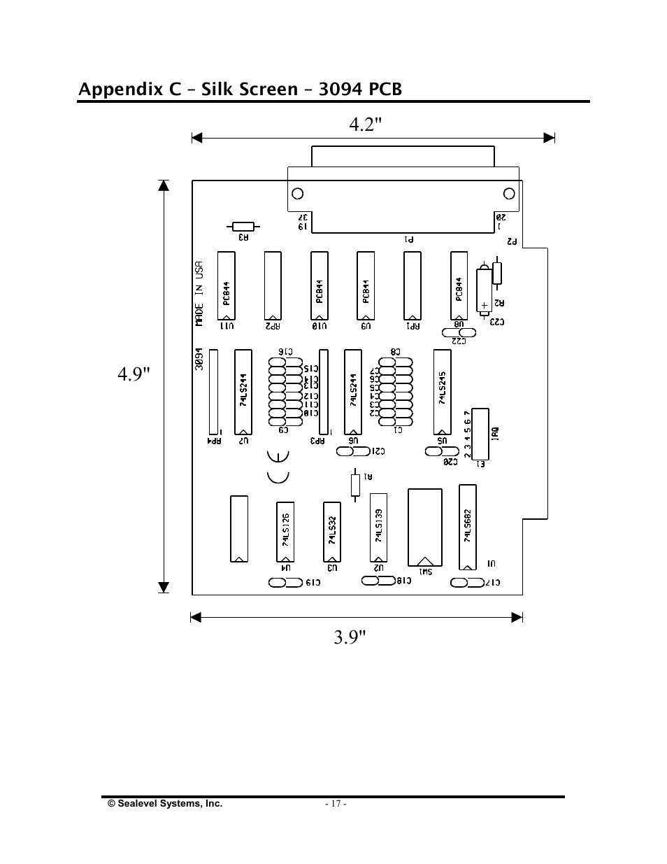 Appendix c – silk screen – 3094 pcb | Impulse 3094 User Manual | Page 19 / 21