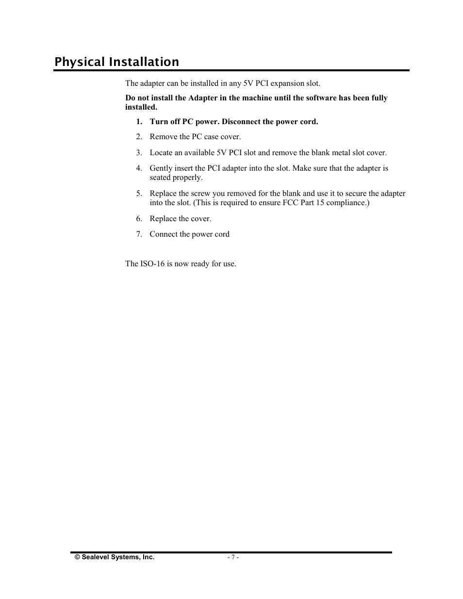 Physical installation | Impulse 3094 User Manual | Page 9 / 21