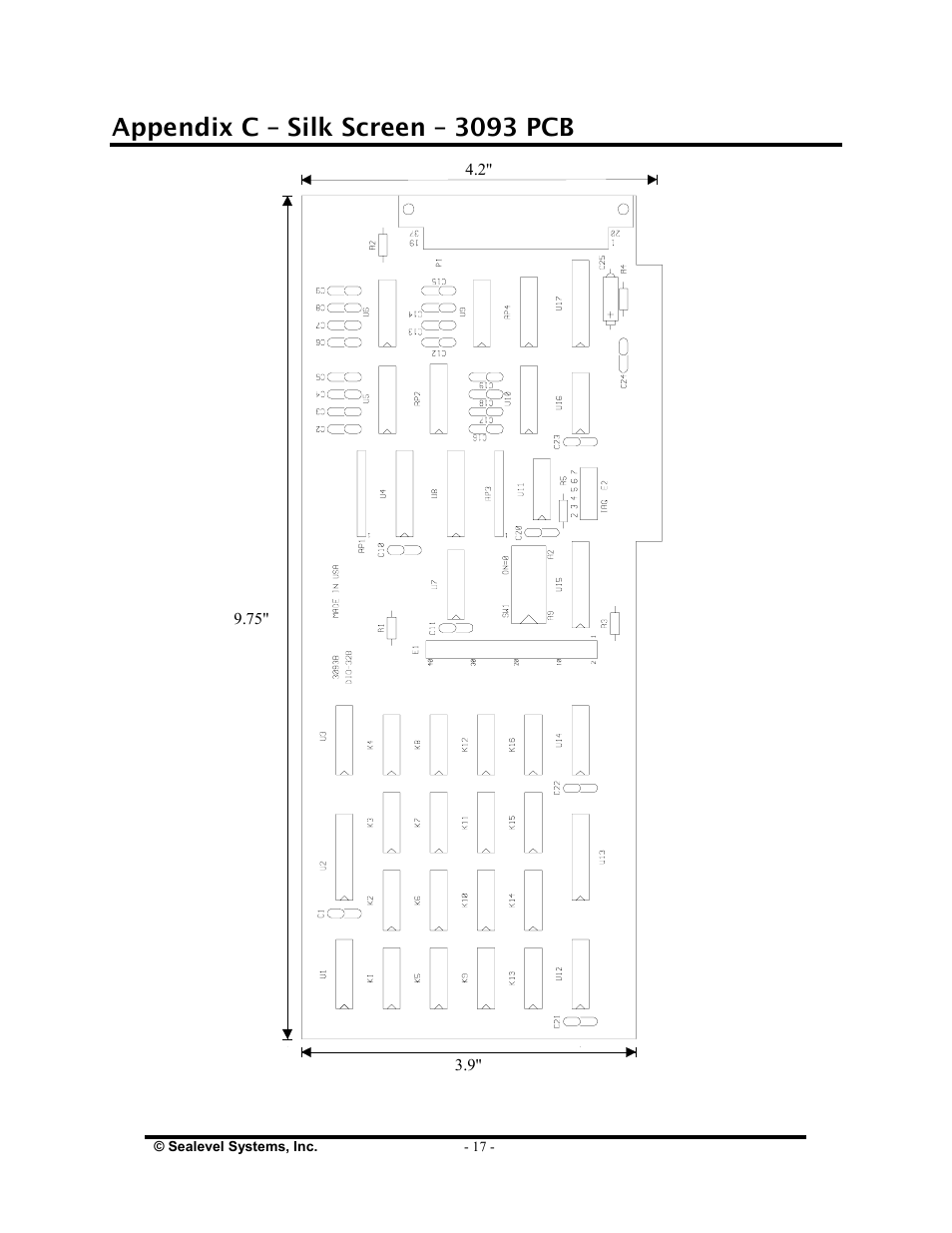 Appendix d - compliance notices, Appendix c – silk screen – 3093 pcb | Impulse 3093 User Manual | Page 19 / 21