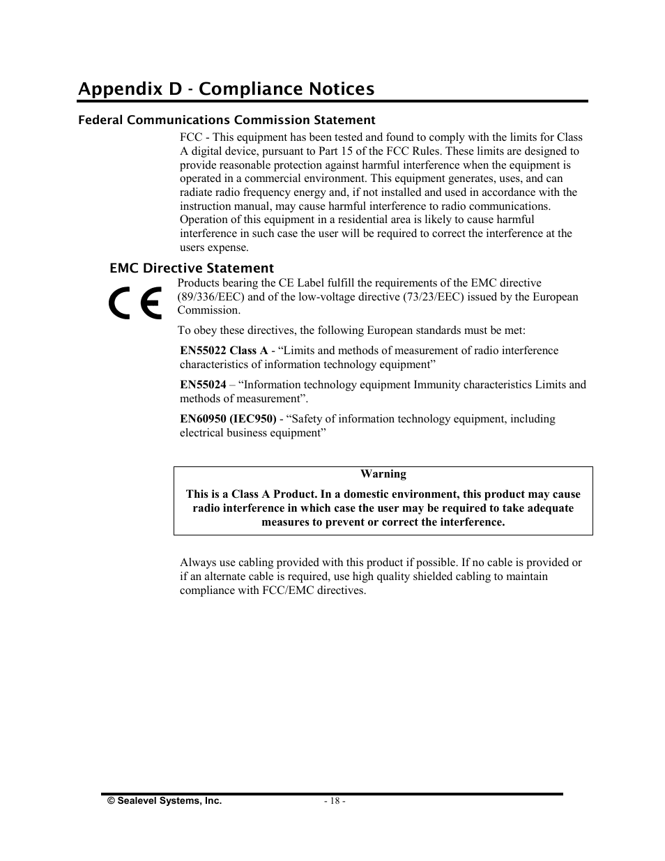 Warranty, Appendix d - compliance notices | Impulse 3093 User Manual | Page 20 / 21