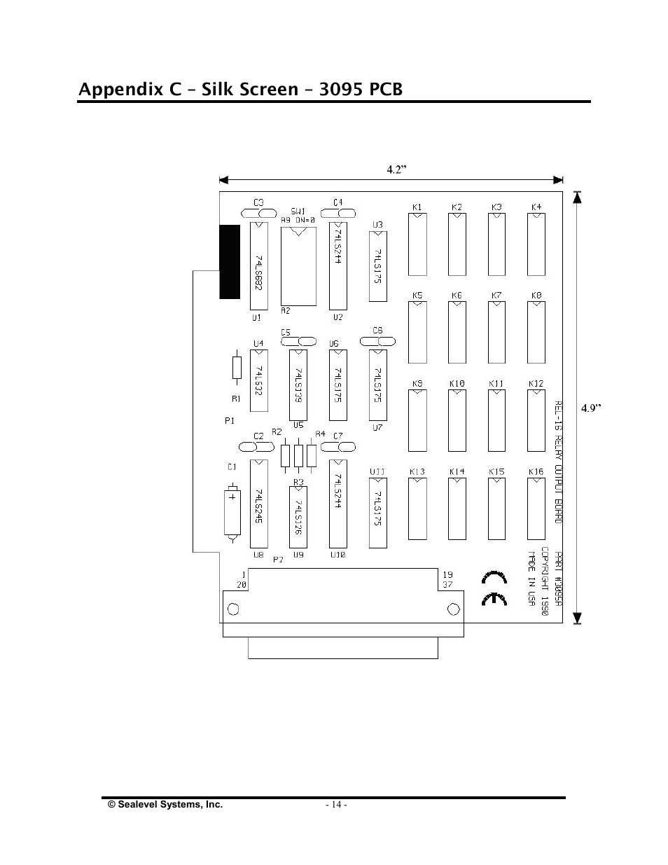 Appendix c – silk screen – 3095 pcb | Impulse 3095 User Manual | Page 16 / 18