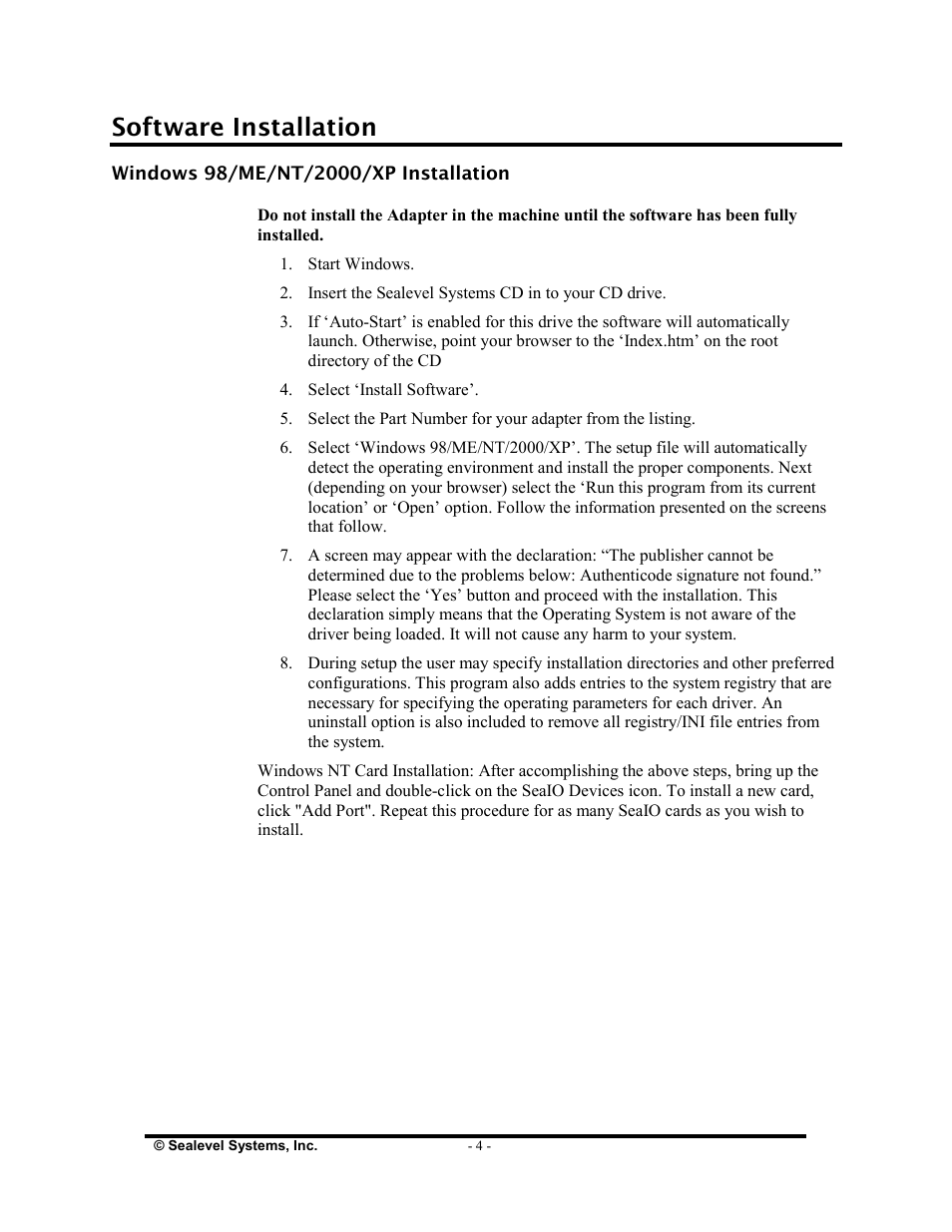 Software installation | Impulse 3095 User Manual | Page 6 / 18