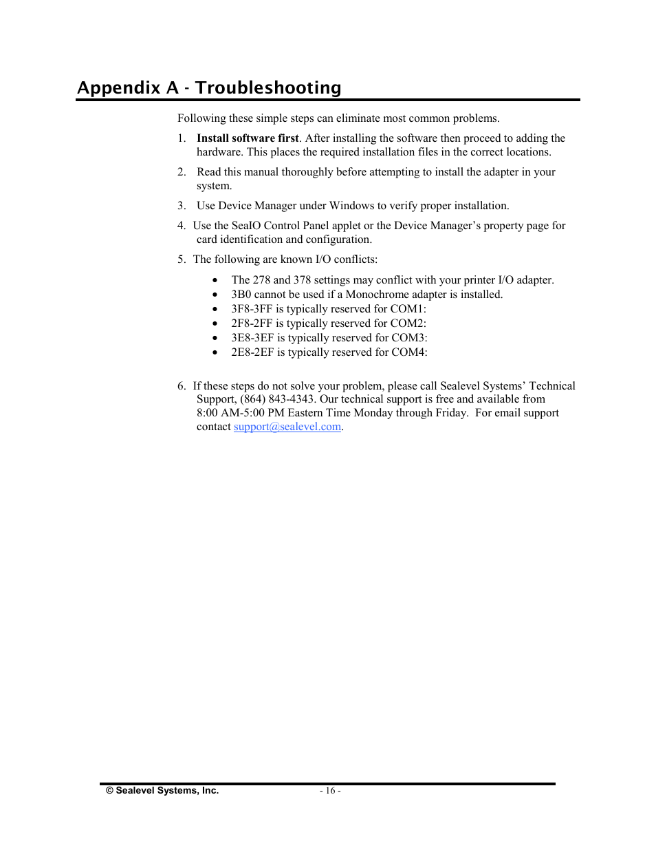 Appendix a - troubleshooting | Impulse 3098 User Manual | Page 18 / 22