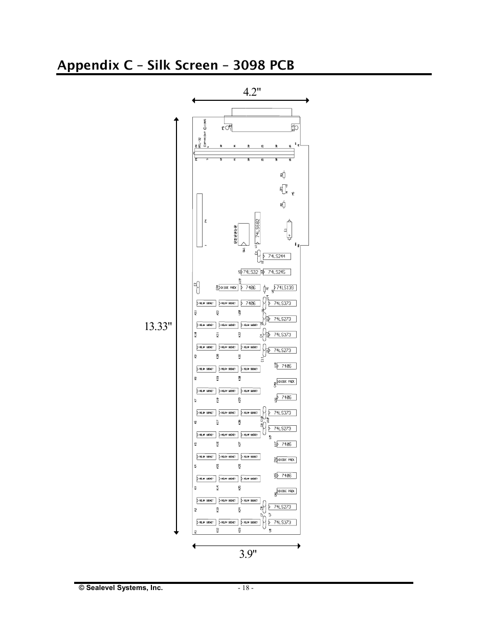 Appendix c – silk screen – 3098 pcb | Impulse 3098 User Manual | Page 20 / 22