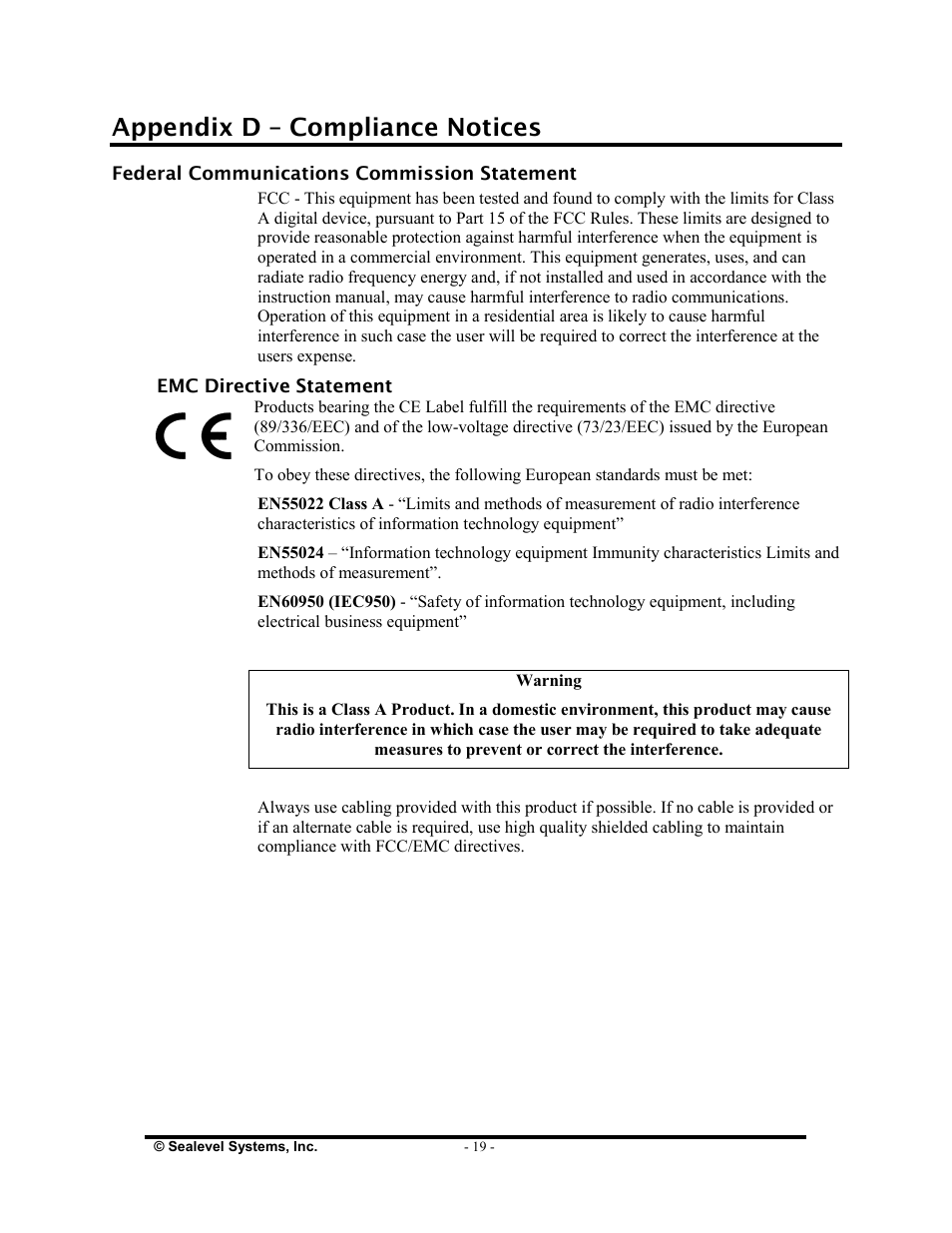 Appendix d – compliance notices | Impulse 3098 User Manual | Page 21 / 22